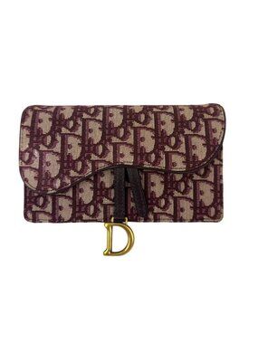Christian Dior Oblique Saddle Bordeaux Belt Bag Clutch